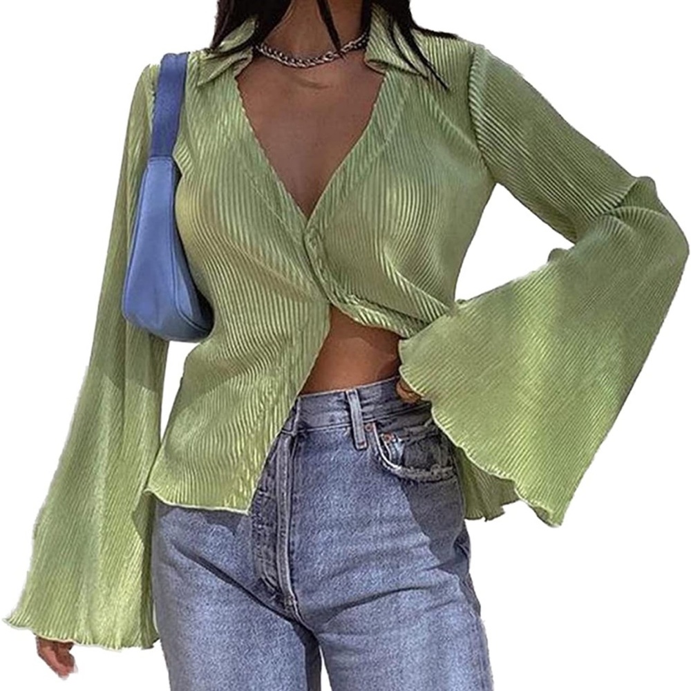 Green flowy top